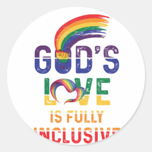 Adesivo O amor de Deus é totalmente inclusivo LGBTQ Ally 