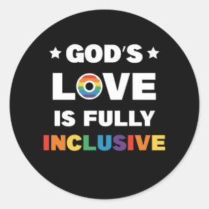 Adesivo O Amor de Deus é Totalmente Inclusivo Mês do Orgul