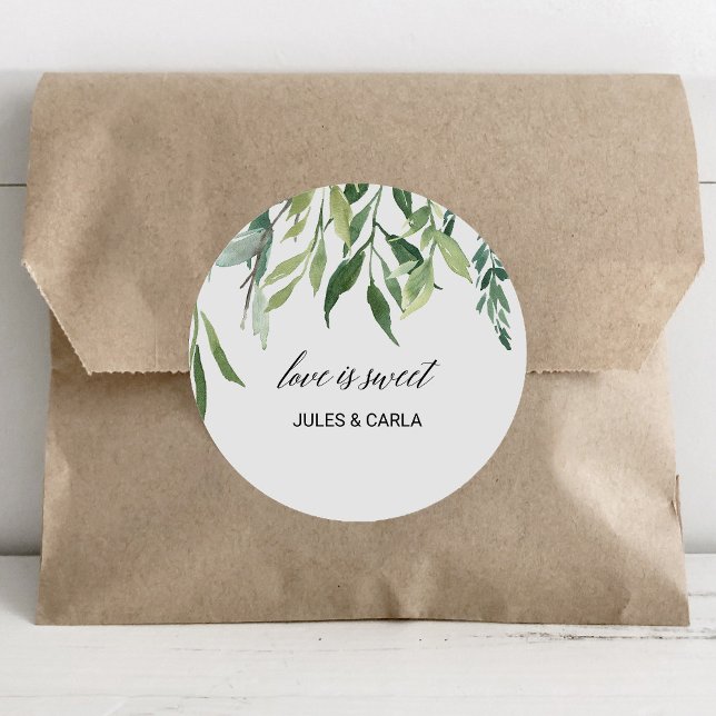 Adesivo O Amor de Folhagem Moderna é um Casamento Doce (Criador carregado)