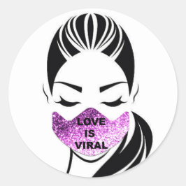 Adesivo O Amor é a Garota Viral Coronavírus