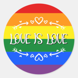 Adesivo O Amor é Amor Arco-íris Orgulho LGBTQ