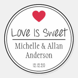 Adesivo O Amor É Doce, O Novo Sr. & Sra. (Vermelho / Preto