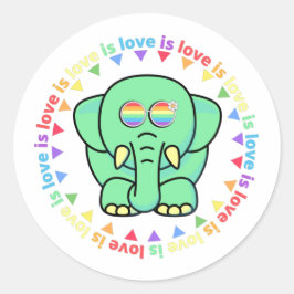 Adesivo O amor é o amor do Orgulho LGBT do Elefante Bonito