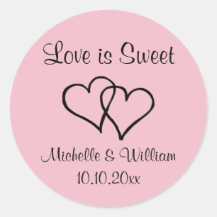 Adesivo O amor é o doce favor personalizado da festa de ca