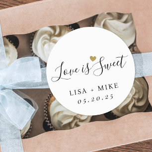 Adesivo O amor é o doce favor personalizado do casamento
