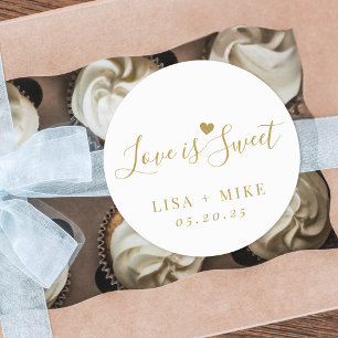 Adesivo O amor é o doce favor personalizado do casamento