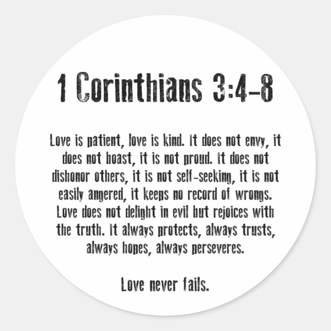 Adesivo O amor é paciente (Frente)