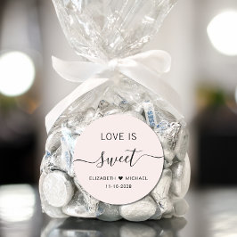 Adesivo O Amor É Um Favor De Casamento Rosa