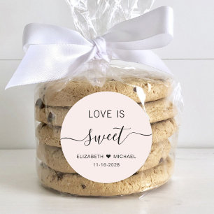 Adesivo O Amor É Um Favor De Casamento Rosa