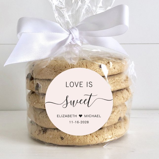 Adesivo O Amor É Um Favor De Casamento Rosa (Criador carregado)