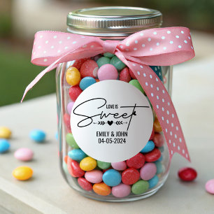 Adesivo O Amor Elegante É Um Casamento De Caligrafia Cardí