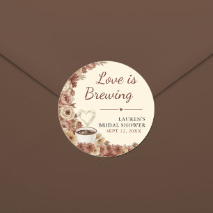 Adesivo O Amor está Cozinhando Café Floral Chá de Noiva