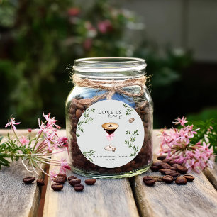 Adesivo O Amor Está Cozinhando   Chá de Bebê de Espresso M