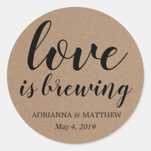 Adesivo O amor está fabricando cerveja o favor rústico d