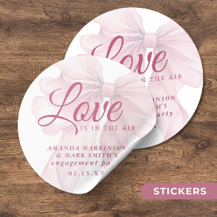 Adesivo O Amor Está No Ar Laço Rosa Mauve Noivado