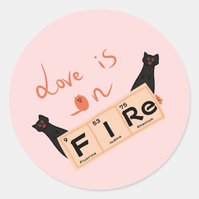 Adesivo O Amor Está No Fogo (Frente)