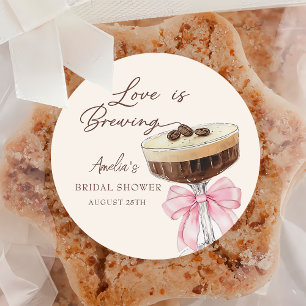 Adesivo O Amor Está Preparando Bridal Shower de Espresso M