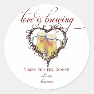 Adesivo O Amor Está Sendo Cerveja Coração Gótico Chá de No