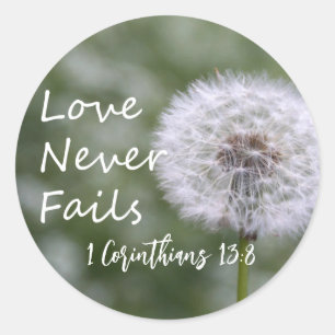 Adesivo O Amor Nunca Falha Dandelion1 Coríntios 13