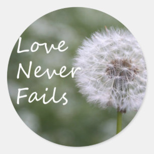 Adesivo O Amor Nunca Falha Dandelion1 Coríntios 13