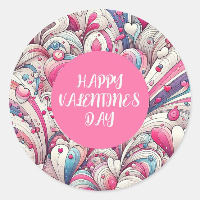 Adesivo O amor para sempre corações padrão (Frente)