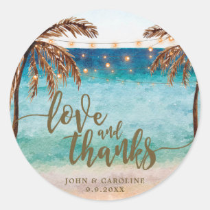 Adesivo o amor tropical e os obrigados da cena da praia