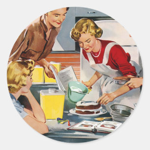 Adesivo O anúncio retro das mulheres do vintage deixou-no