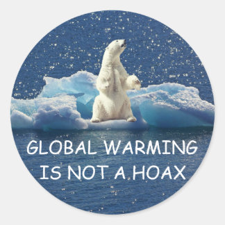 Adesivo O AQUECIMENTO GLOBAL NÃO É UM HOAX, Urso Polar no