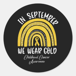 Adesivo O Arco-Íris Em Setembro Vestimos Cancer Dourado Da