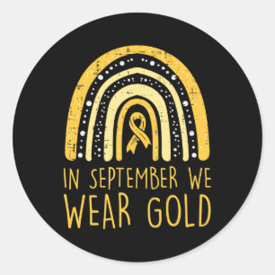 Adesivo O Arco-Íris Em Setembro Vestimos Cancer Dourado Da