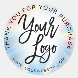 Adesivo O arco-íris holográfico adiciona seu obrigado ro