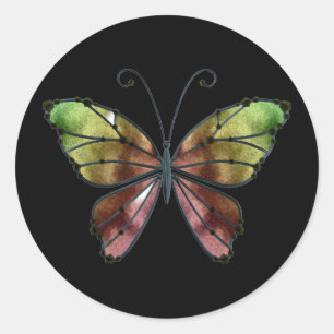 Adesivo O arco-íris morno das máscaras voa a borboleta