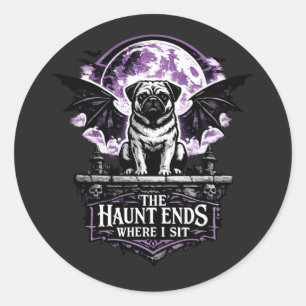 Adesivo O Assombro Termina Onde Eu Sento Pug Halloween Gót