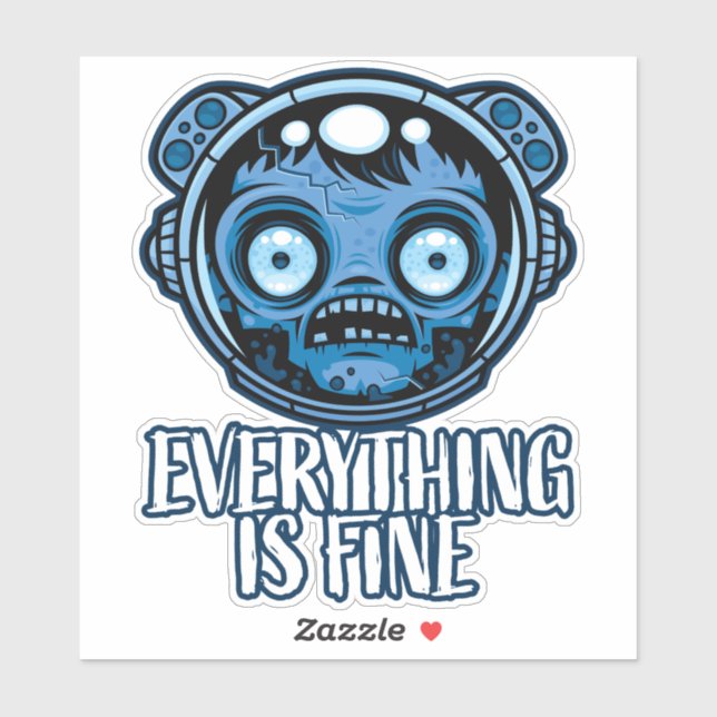 Adesivo O Astronauta Zombie Está Bem (Folha)