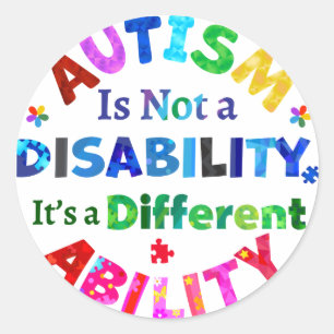 Adesivo O AUTISM não é uma deficiência