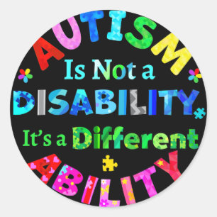 Adesivo O AUTISM não é uma deficiência