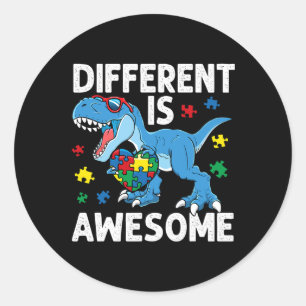 Adesivo O Autismo da Criança Diferente é Incrível Dinossau