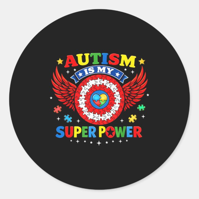 Adesivo O autismo é superpoder conscientização do autismo  (Frente)