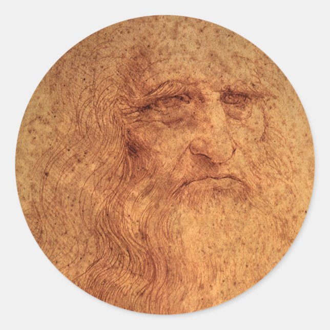 Adesivo O autorretrato de Leonardo da Vinci, Arte Renascen (Frente)