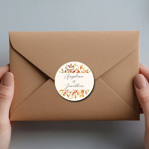Adesivo O Autumn Elegante Deixa Casamento Personalizado