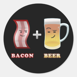 Adesivo O bacon & a cerveja são até algo (o bkgd preto)