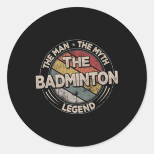 Adesivo O Badminton lê o Badminto do Tartaruga Retro