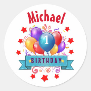 Adesivo ø Balões coloridos festivos V10IZ do aniversári