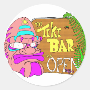Adesivo O Bar Tiki está ABERTO