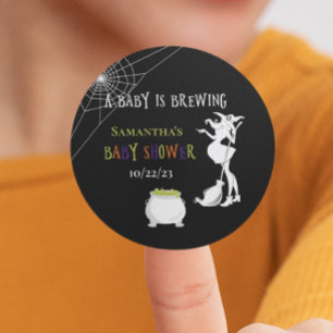 Adesivo O Bebê do Halloween está criando Chá de fraldas