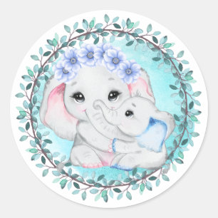 Adesivo O bebê elefante azul, mãe, nasceu sem vida