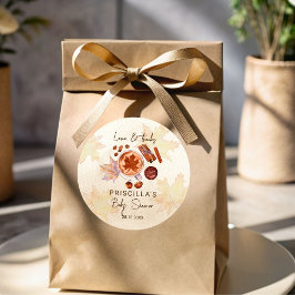 Adesivo O bebê está a fazer o chá de fraldas do outono