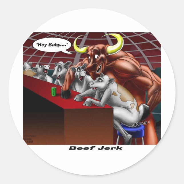 Adesivo O Beef Jerky Origina Presentes De Cartoons Engraça (Frente)