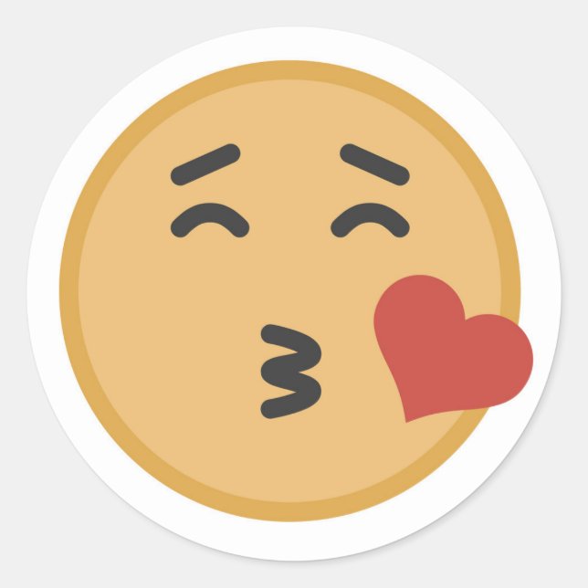 Adesivo O beijo bonito Emoji enfrenta desenhos animados (Frente)
