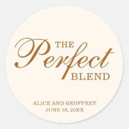 Adesivo O Blend Perfeito Favor de Café de Casamento Marfim